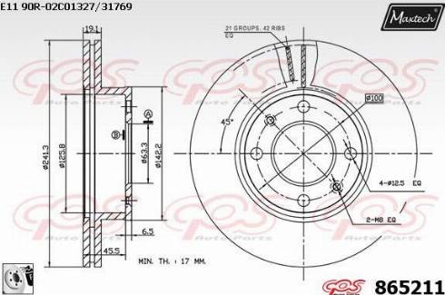 Maxtech 865211.0080 - Спирачен диск vvparts.bg