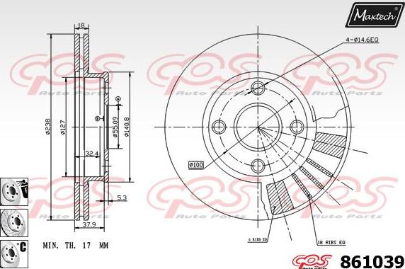 Maxtech 865211 - Спирачен диск vvparts.bg