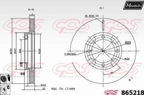 Maxtech 865218.6060 - Спирачен диск vvparts.bg