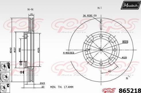 Maxtech 865218.6880 - Спирачен диск vvparts.bg