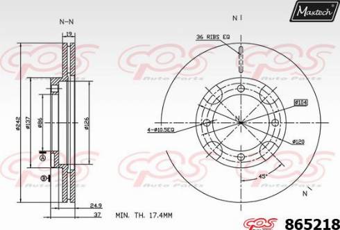 Maxtech 865218.0000 - Спирачен диск vvparts.bg