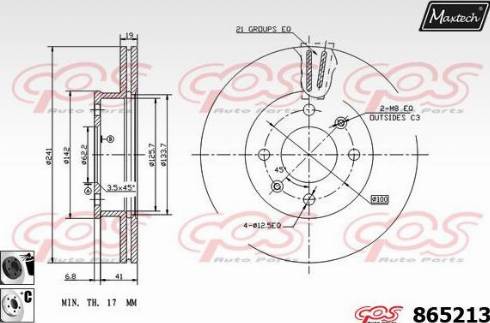 Maxtech 865213.6060 - Спирачен диск vvparts.bg