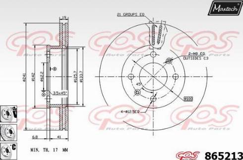 Maxtech 865213.6880 - Спирачен диск vvparts.bg