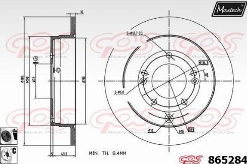 Maxtech 865284.6060 - Спирачен диск vvparts.bg