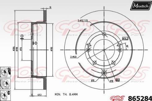 Maxtech 865284.6880 - Спирачен диск vvparts.bg