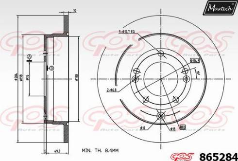 Maxtech 865284.0000 - Спирачен диск vvparts.bg