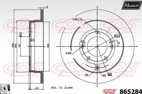 Maxtech 865284.0080 - Спирачен диск vvparts.bg