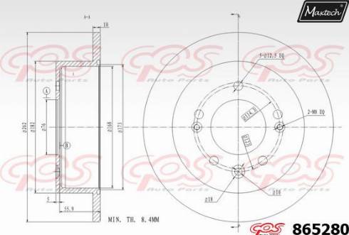 Maxtech 865280.0000 - Спирачен диск vvparts.bg