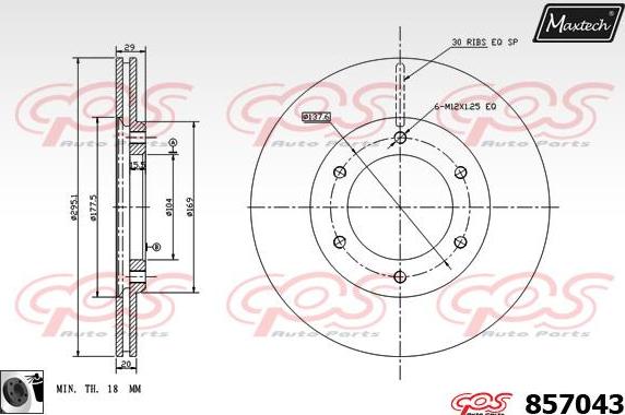 Maxtech 865280 - Спирачен диск vvparts.bg