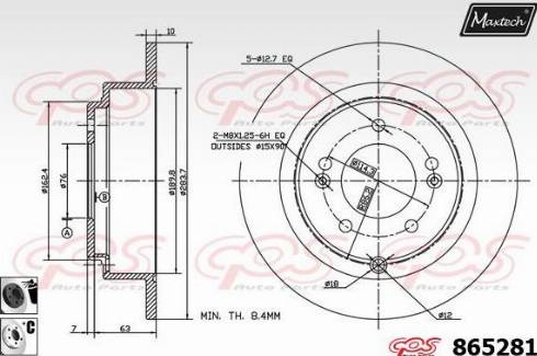 Maxtech 865281.6060 - Спирачен диск vvparts.bg