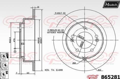 Maxtech 865281.6980 - Спирачен диск vvparts.bg