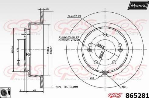 Maxtech 865281.0060 - Спирачен диск vvparts.bg