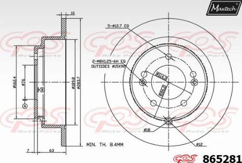 Maxtech 865281.0000 - Спирачен диск vvparts.bg