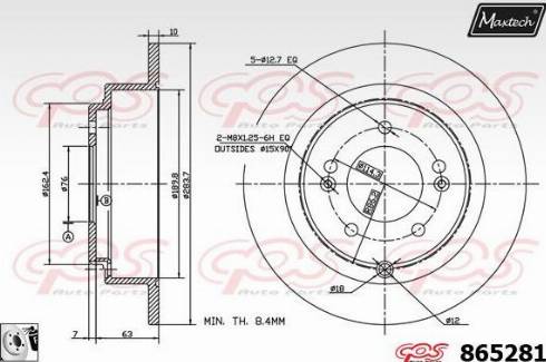 Maxtech 865281.0080 - Спирачен диск vvparts.bg