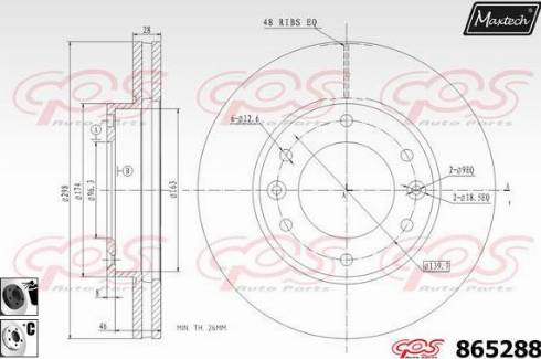 Maxtech 865288.6060 - Спирачен диск vvparts.bg