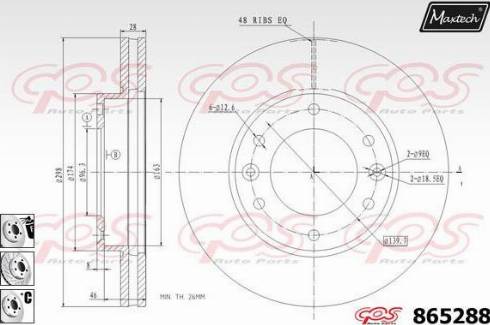 Maxtech 865288.6880 - Спирачен диск vvparts.bg