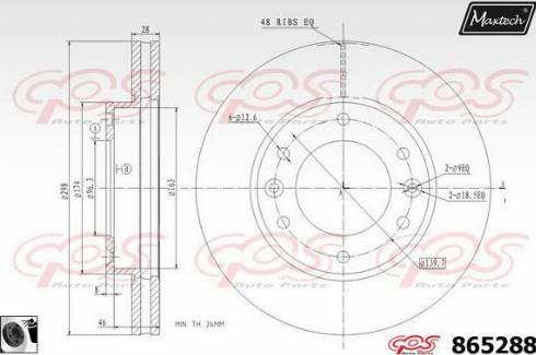 Maxtech 865288.0060 - Спирачен диск vvparts.bg