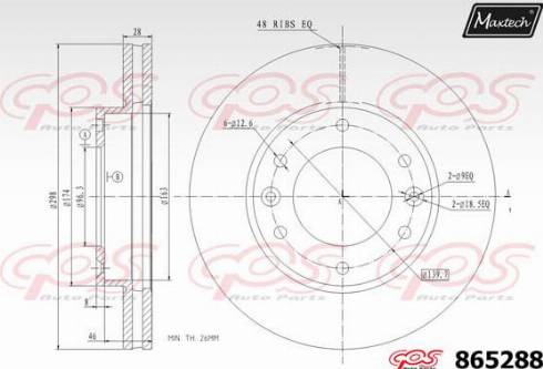 Maxtech 865288.0000 - Спирачен диск vvparts.bg