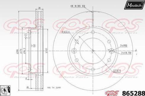 Maxtech 865288.0080 - Спирачен диск vvparts.bg