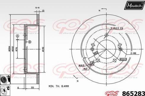 Maxtech 865283.6060 - Спирачен диск vvparts.bg