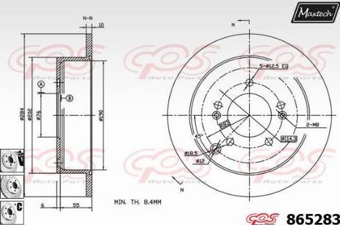 Maxtech 865283.6880 - Спирачен диск vvparts.bg