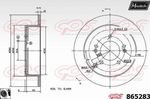 Maxtech 865283.0060 - Спирачен диск vvparts.bg