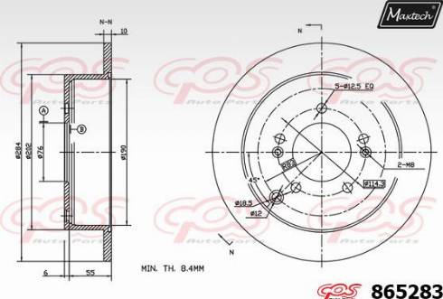 Maxtech 865283.0000 - Спирачен диск vvparts.bg