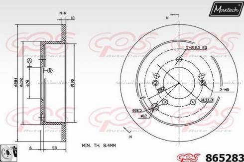 Maxtech 865283.0080 - Спирачен диск vvparts.bg