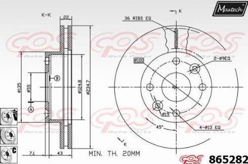 Maxtech 865282.6980 - Спирачен диск vvparts.bg