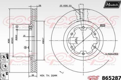 Maxtech 865287.6880 - Спирачен диск vvparts.bg