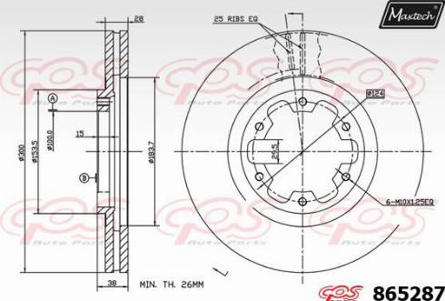 Maxtech 865287.0000 - Спирачен диск vvparts.bg