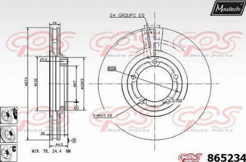 Maxtech 865234.6880 - Спирачен диск vvparts.bg