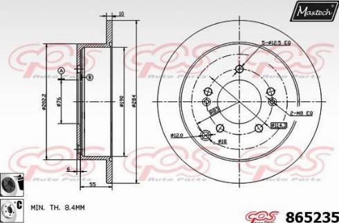 Maxtech 865235.6060 - Спирачен диск vvparts.bg