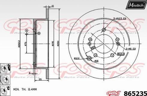 Maxtech 865235.6880 - Спирачен диск vvparts.bg