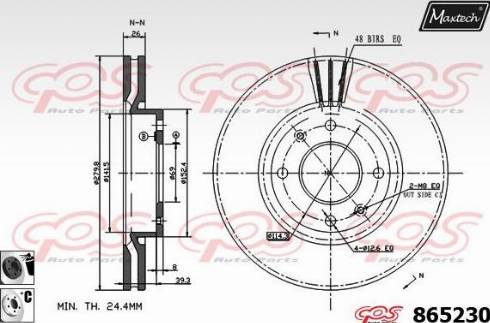 Maxtech 865230.6060 - Спирачен диск vvparts.bg