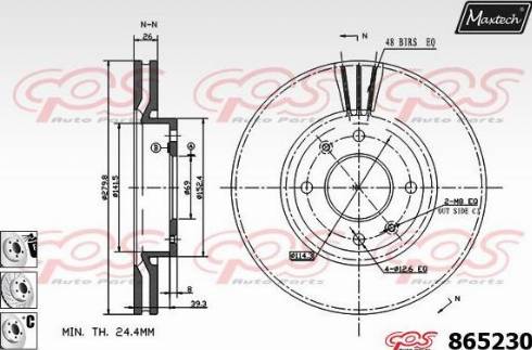 Maxtech 865230.6880 - Спирачен диск vvparts.bg