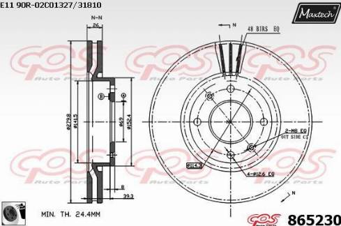 Maxtech 865230.0060 - Спирачен диск vvparts.bg