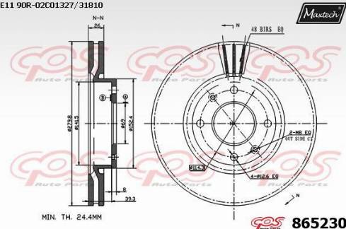 Maxtech 865230.0000 - Спирачен диск vvparts.bg