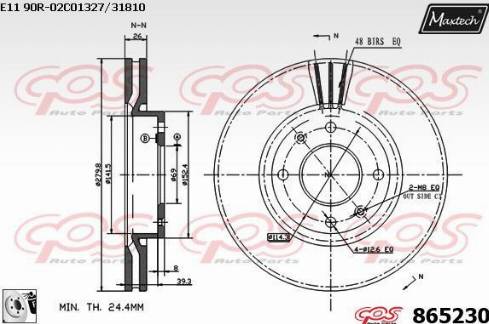 Maxtech 865230.0080 - Спирачен диск vvparts.bg