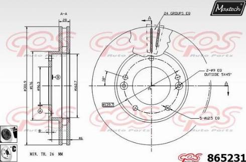 Maxtech 865231.6060 - Спирачен диск vvparts.bg