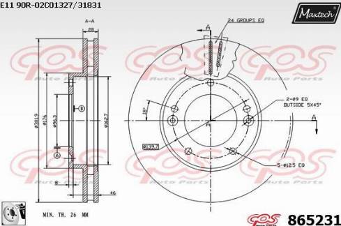 Maxtech 865231.0080 - Спирачен диск vvparts.bg