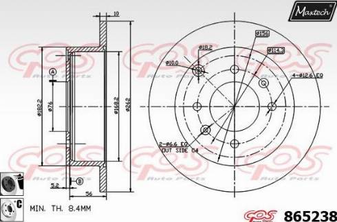 Maxtech 865238.6060 - Спирачен диск vvparts.bg