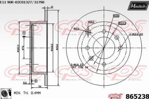 Maxtech 865238.0060 - Спирачен диск vvparts.bg