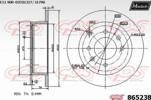 Maxtech 865238.0000 - Спирачен диск vvparts.bg