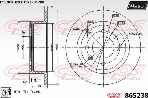 Maxtech 865238.0080 - Спирачен диск vvparts.bg