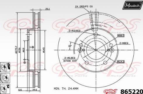 Maxtech 865220.6880 - Спирачен диск vvparts.bg