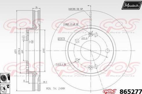 Maxtech 865277.6060 - Спирачен диск vvparts.bg