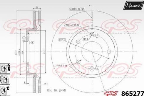 Maxtech 865277.6880 - Спирачен диск vvparts.bg