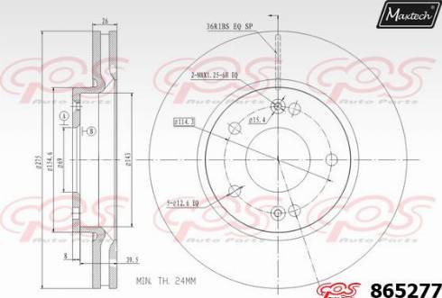 Maxtech 865277.0000 - Спирачен диск vvparts.bg