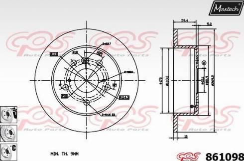 Maxtech 861098.6880 - Спирачен диск vvparts.bg